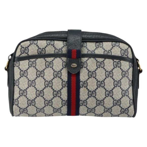 GUCCI GG Supreme Sherry Line Shoulder Bag PVC Navy Gold 10 02 055 Auth ep11283 - Picture 14 of 16